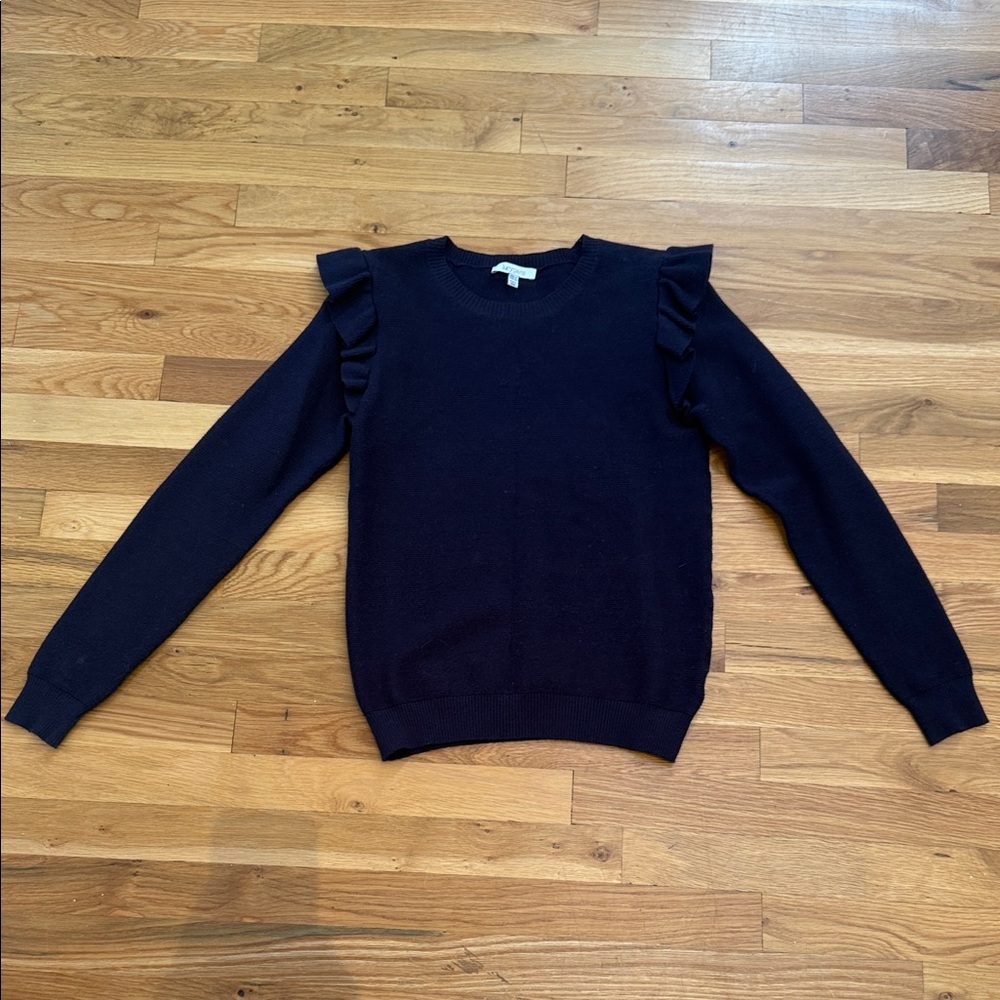 Lucy Paris Navy Ruffled Sweater